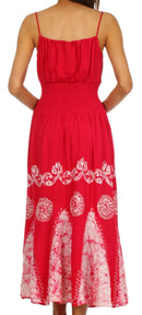Sakkas Batik Triangle Smocked Empire Waist Dress