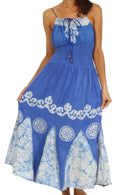 Sakkas Batik Triangle Smocked Empire Waist Dress#color_RoyalBlue
