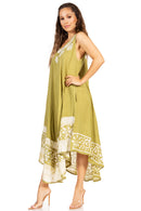 Sakkas Batik Flower Caftan Tank Dress / Cover Up