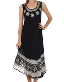 Sakkas Batik Flower Caftan Tank Dress / Cover Up
