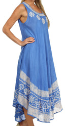 Sakkas Batik Flower Caftan Tank Dress / Cover Up