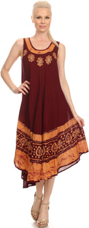 Sakkas Batik Flower Caftan Tank Dress / Cover Up