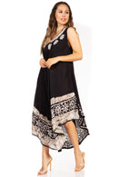 Sakkas Batik Flower Caftan Tank Dress / Cover Up