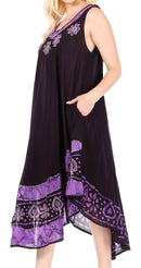 Sakkas Batik Flower Caftan Tank Dress / Cover Up