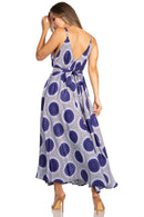 Sakkas Niza Women's Maxi Summer Casual Sleeveless Floral V neck Loose Long Dress