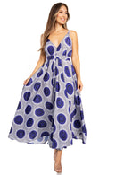 Sakkas Niza Women's Maxi Summer Casual Sleeveless Floral V neck Loose Long Dress