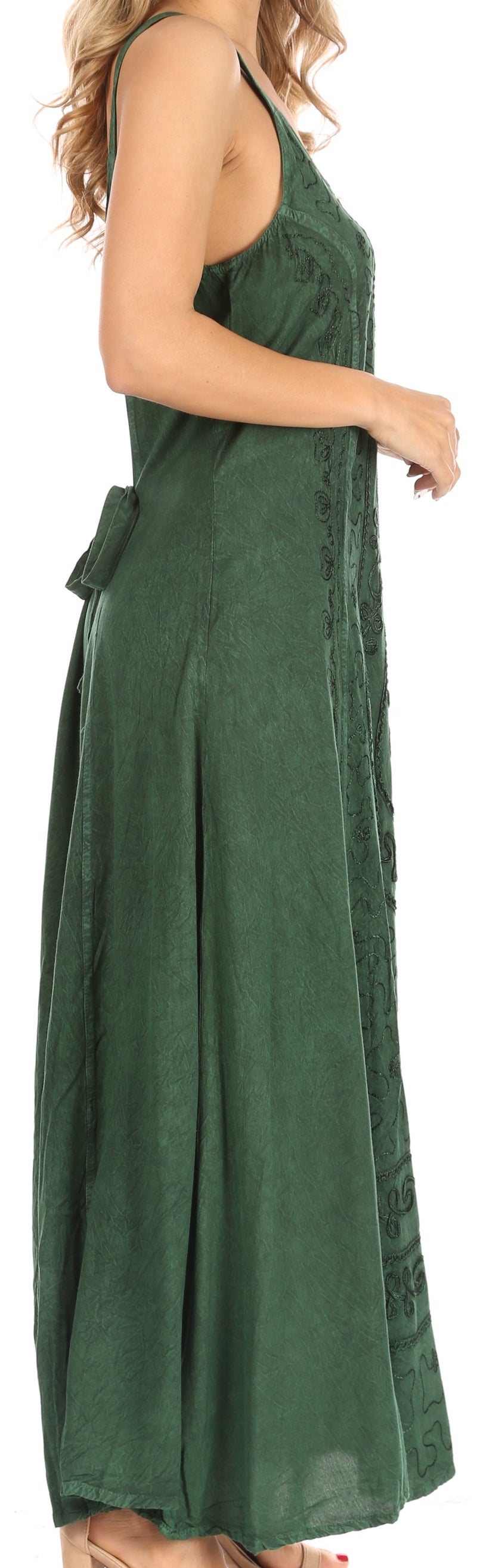 Sakkas Zuri Women's Tank Casual Maxi Stonewashed Long Boho Dress Loose Plain Basic