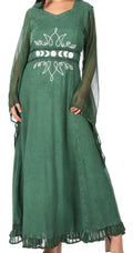 Sakkas Eve Women's Long Sleeve Casual Medieval Renaissance Celtic Maxi Dress Soft#color_Green