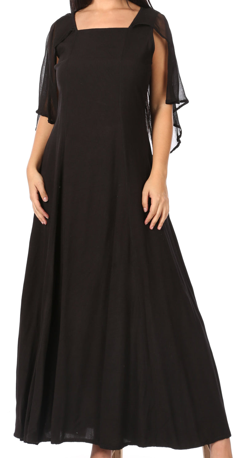Sakkas Niam Women's Maxi Capelet Long Dress Celtic Medieval Renaissanc Sakkas Niam Women's Maxi Capelet Long Dress Celtic Medieval Renaissanc