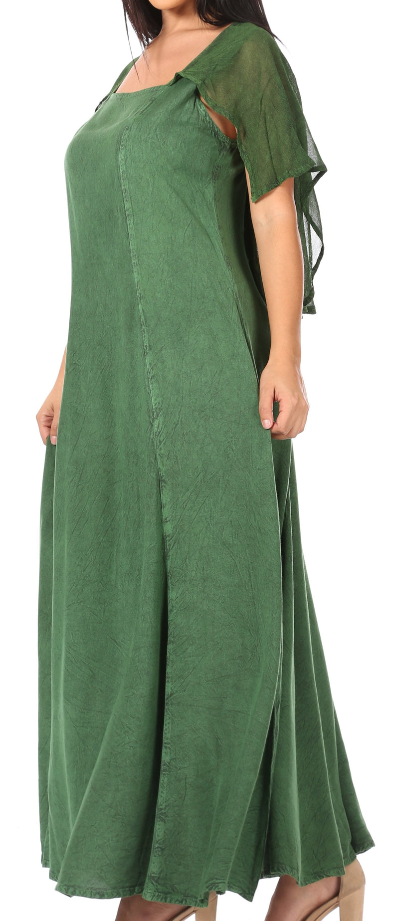 Sakkas Niam Women's Maxi Capelet Long Dress Celtic Medieval Renaissance Adjustable
