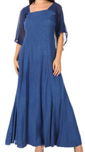 Sakkas Niam Women's Maxi Capelet Long Dress Celtic Medieval Renaissance Adjustable#color_Navy