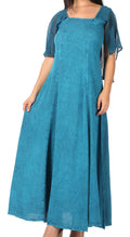 Sakkas Niam Women's Maxi Capelet Long Dress Celtic Medieval Renaissance Adjustable#color_Turquoise