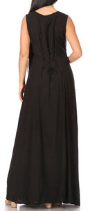 Sakkas Riva Women's Sleeveless Chemise + Over Dress Medieval Celtic Renaissance