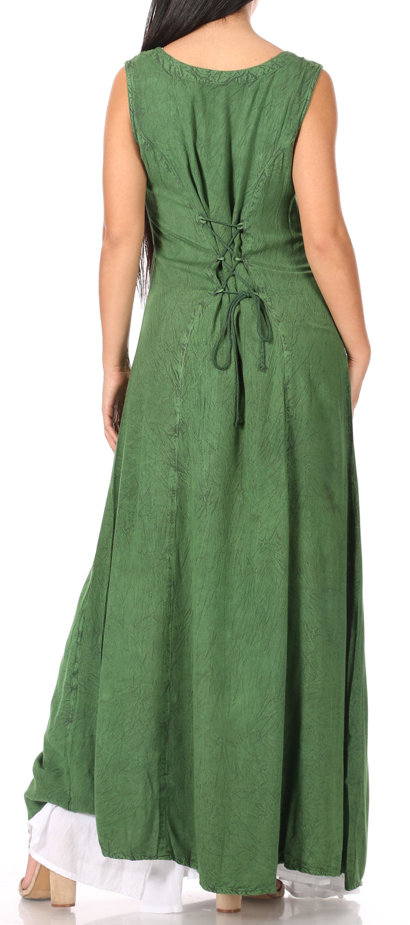 Sakkas Riva Women's Sleeveless Chemise + Over Dress Medieval Celtic Renaissance