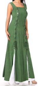 Sakkas Riva Women's Sleeveless Chemise + Over Dress Medieval Celtic Renaissance