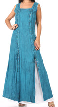 Sakkas Riva Women's Sleeveless Chemise + Over Dress Medieval Celtic Renaissance #color_Turquoise
