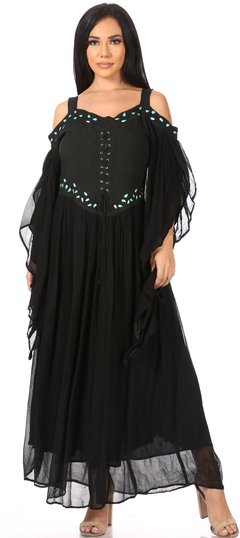 Sakkas Roisin Women's Medieval Celtic Renaissance Long Sleeve Costume Dress