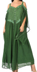 Sakkas Roisin Women's Medieval Celtic Renaissance Long Sleeve Costume Dress#color_Green