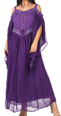 Sakkas Roisin Women's Medieval Celtic Renaissance Long Sleeve Costume Dress#color_Purple