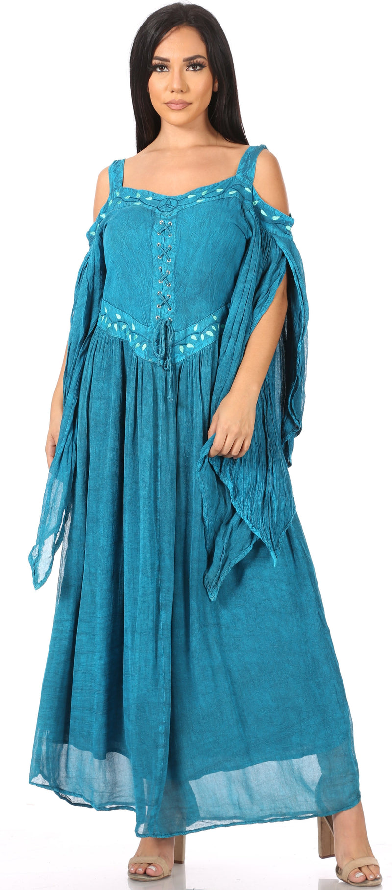 Sakkas Roisin Women's Medieval Celtic Renaissance Long Sleeve Costume Dress