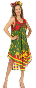Sakkas Urbi Women's Casual African Print Beach Sleeveless Cover-up Caftan Dress#color_Print-14