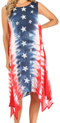 Sakkas Sara Women's Patriotic Flag Loose Summer Casual Dress Lightweight Print#color_UD46-2802