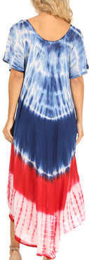 Sakkas Sara Women's Patriotic Flag Loose Summer Casual Dress Lightweight Print