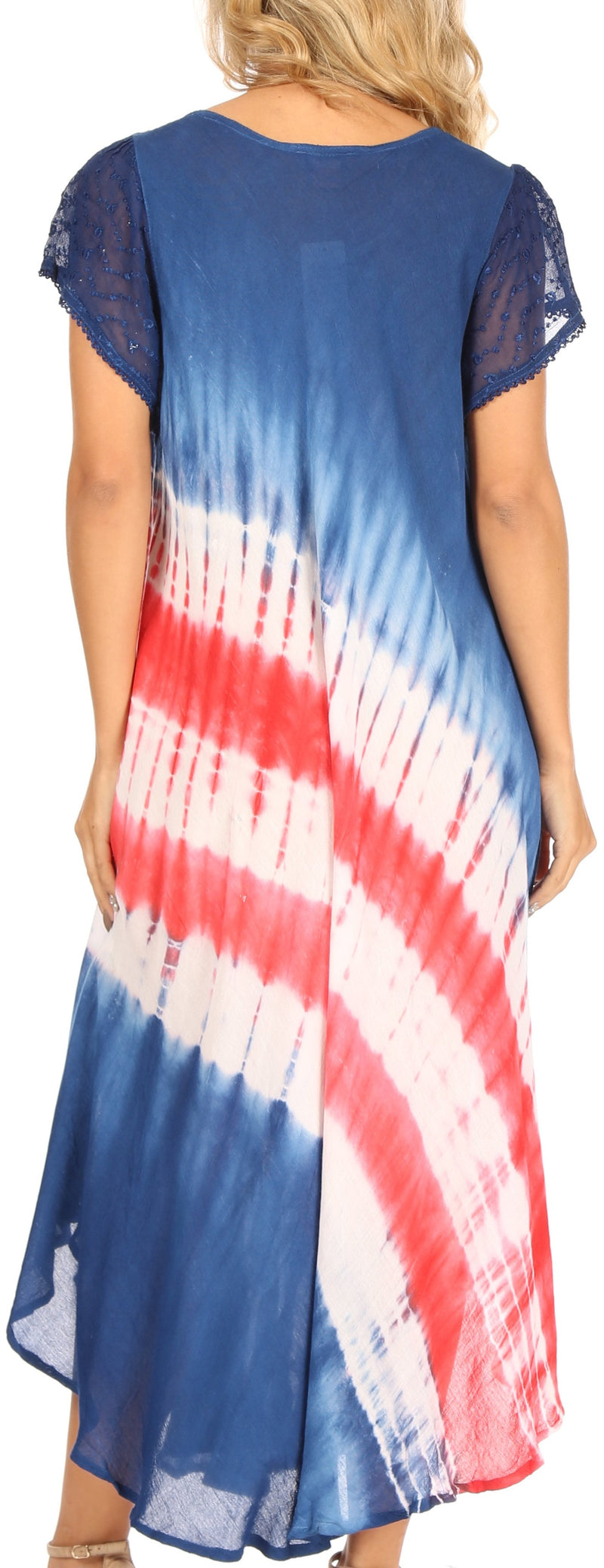 Sakkas Sara Women's Patriotic Flag Loose Summer Casual Dress Lightweight Print