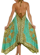 Sakkas Batik Medallion Handkerchief Hem Adjustable Dress