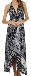 Sakkas Batik Medallion Handkerchief Hem Adjustable Dress