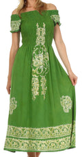 Sakkas Leilani Batik Maxi Dress#color_Green