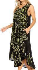 Sakkas Moon and Stars Batik Caftan Tank Dress / Cover Up