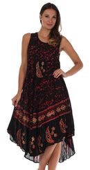 Sakkas Moon and Stars Batik Caftan Tank Dress / Cover Up