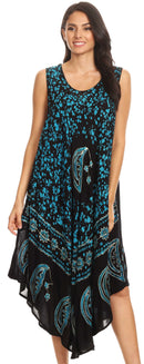 Sakkas Moon and Stars Batik Caftan Tank Dress / Cover Up
