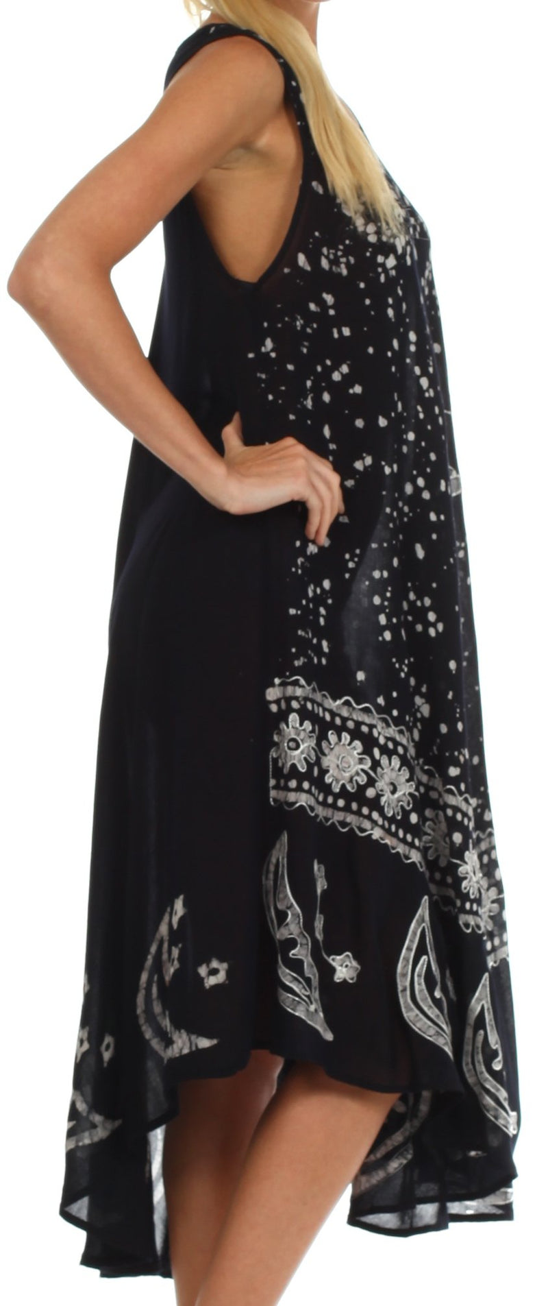 Sakkas Moon and Stars Batik Caftan Tank Dress / Cover Up