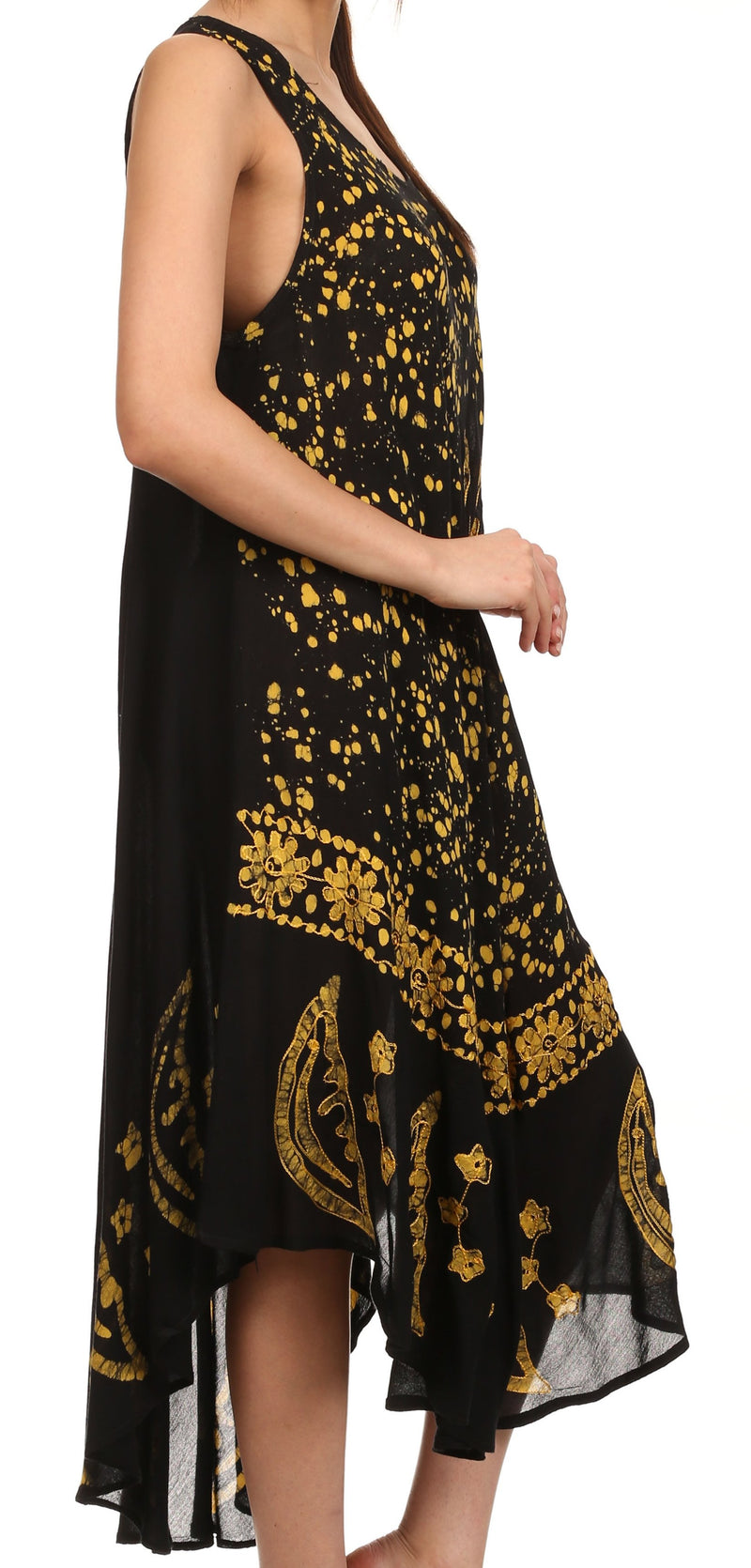 Sakkas Moon and Stars Batik Caftan Tank Dress / Cover Up