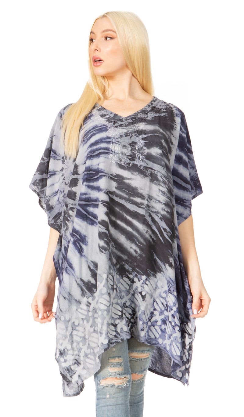 Sakkas Marcy Women's Caftan Top Tunic Dress V neck Loose Summer Boho Swing Coverup