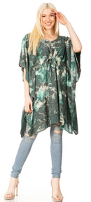 Sakkas Marcy Women's Caftan Top Tunic Dress V neck Loose Summer Boho Swing Coverup