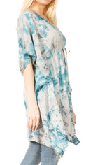 Sakkas Marcy Women's Caftan Top Tunic Dress V neck Loose Summer Boho Swing Coverup