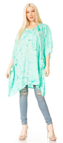 Sakkas Marcy Women's Caftan Top Tunic Dress V neck Loose Summer Boho Swing Coverup