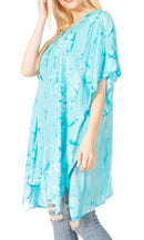 Sakkas Marcy Women's Caftan Top Tunic Dress V neck Loose Summer Boho Swing Coverup