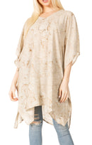 Sakkas Marcy Women's Caftan Top Tunic Dress V neck Loose Summer Boho Swing Coverup