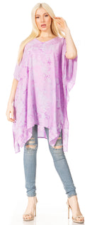Sakkas Marcy Women's Caftan Top Tunic Dress V neck Loose Summer Boho Swing Coverup