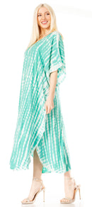 Sakkas Maitte Women's V neck Caftan Dress Cover-up Beach Print Kaftan Long Boho
