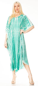 Sakkas Maitte Women's V neck Caftan Dress Cover-up Beach Print Kaftan Long Boho
