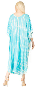 Sakkas Maitte Women's V neck Caftan Dress Cover-up Beach Print Kaftan Long Boho