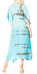 Sakkas Maitte Women's V neck Caftan Dress Cover-up Beach Print Kaftan Long Boho