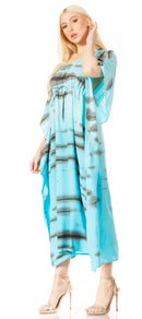 Sakkas Maitte Women's V neck Caftan Dress Cover-up Beach Print Kaftan Long Boho