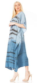 Sakkas Maitte Women's V neck Caftan Dress Cover-up Beach Print Kaftan Long Boho