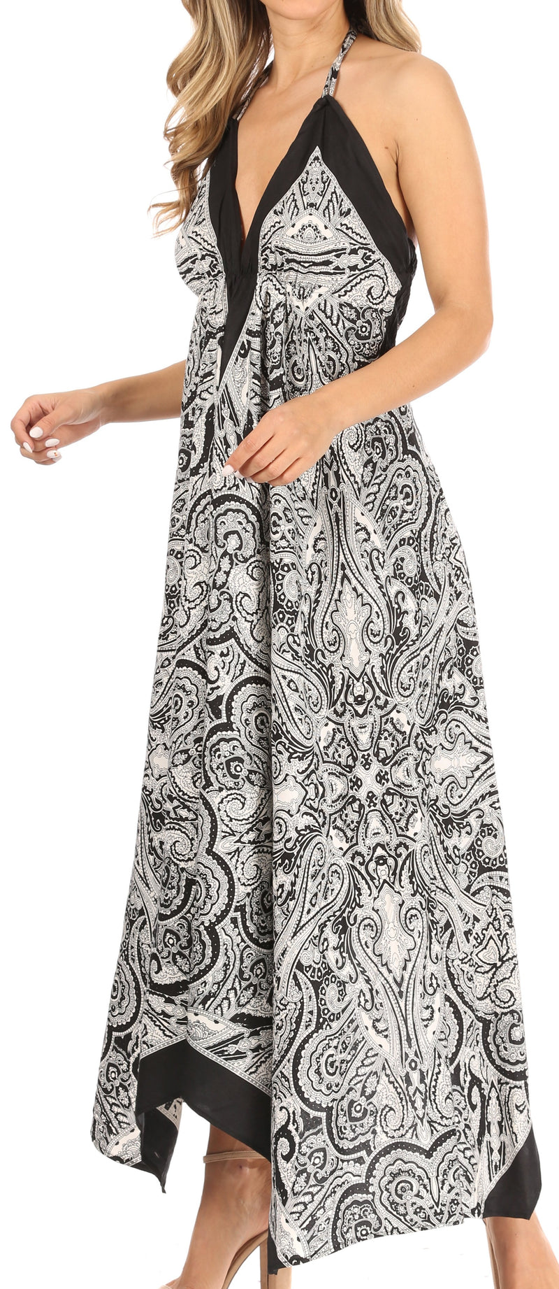 Sakkas Jani Women's Casual Summer Sleeveless Spaghetti Strap Maxi Dress Adjustable